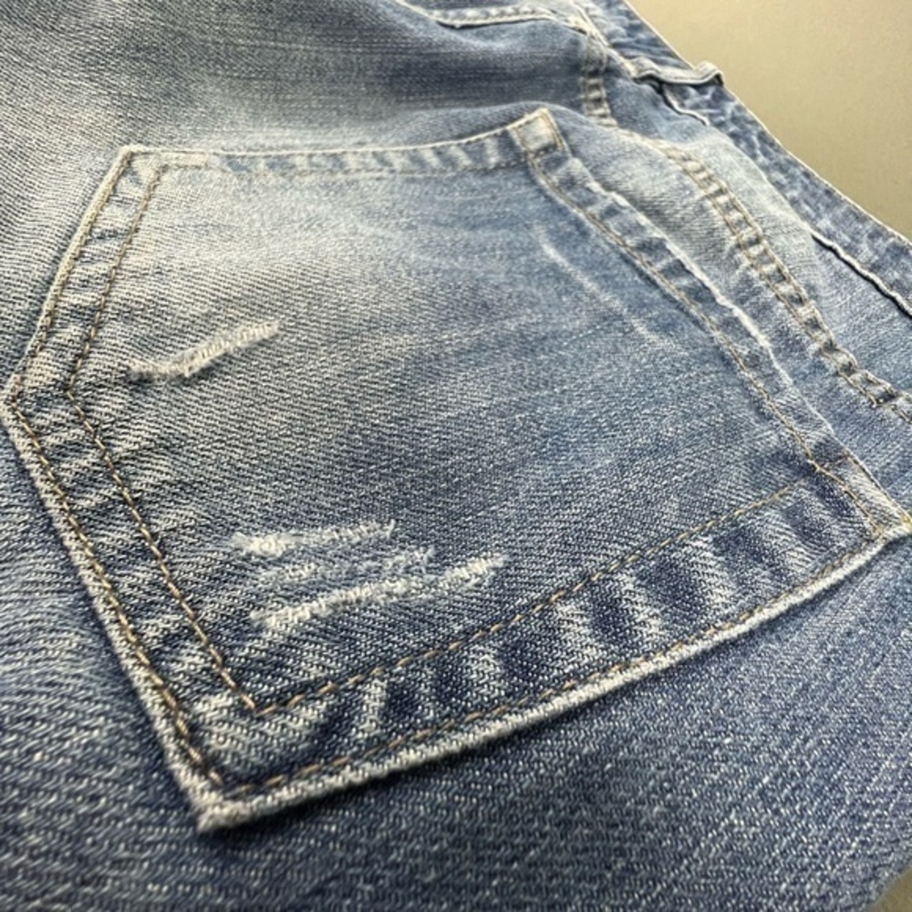 Thrashed Hige Faded Designer Denim Blue Ripped Jeans Stitching and Patchwork 💎 - Picture 15 of 16